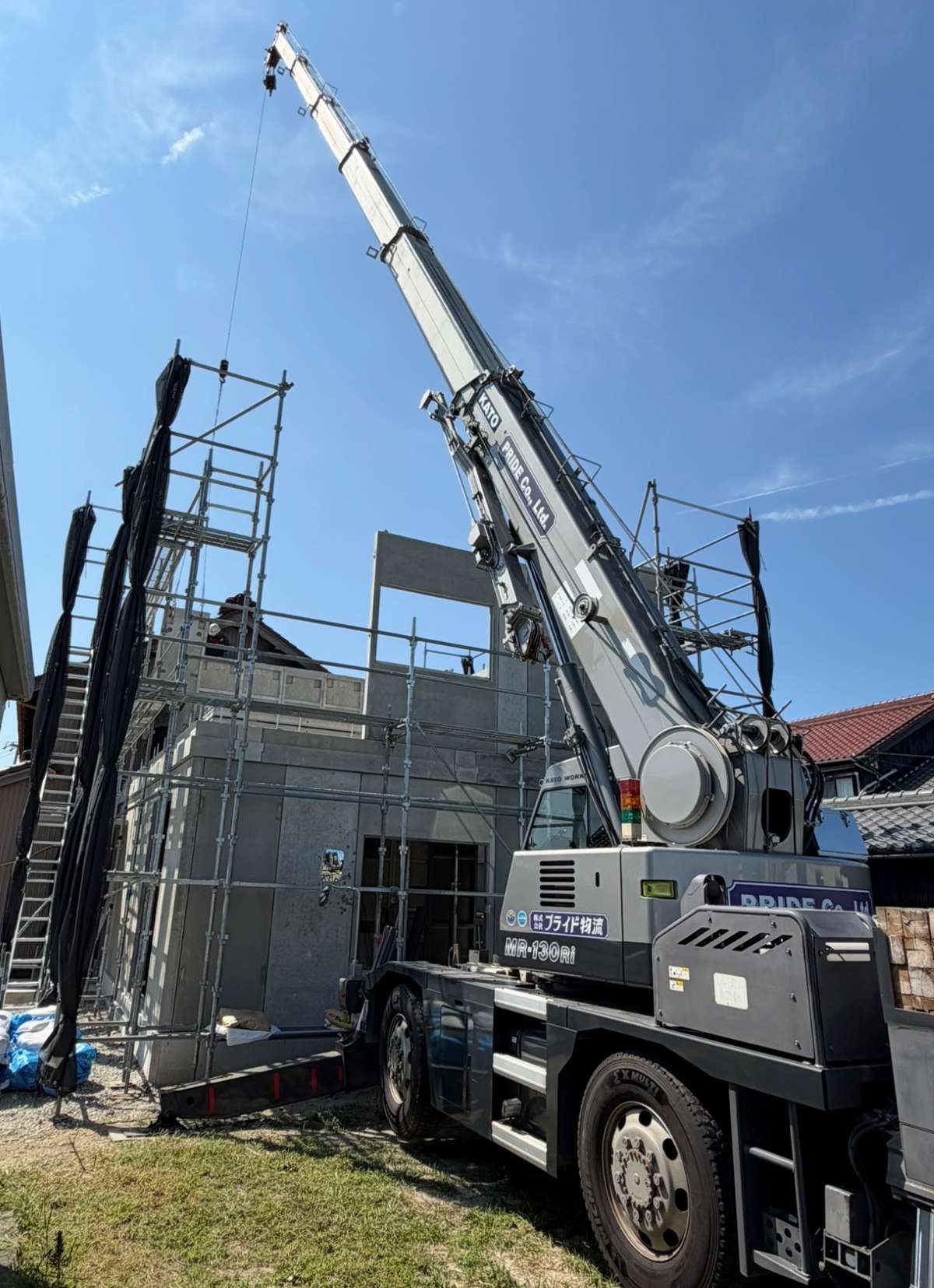 自社にてRC造住宅の建方と揚重を行いました！